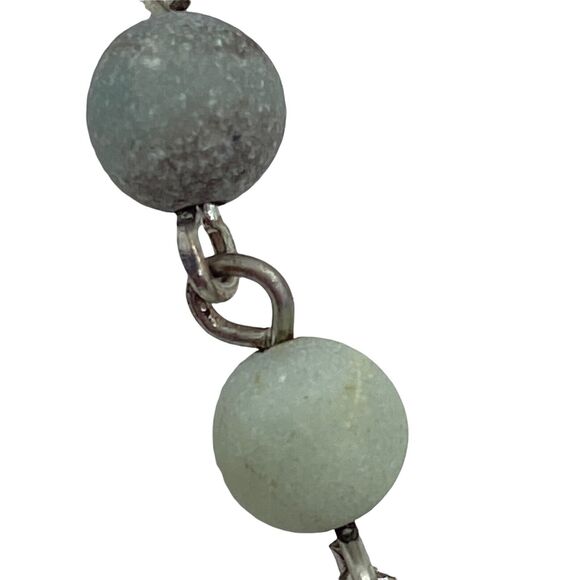 Australian Coin Necklace Womens Silver Tone Unpolished Stone Lobster Clasp 34" - Picture 9 of 12